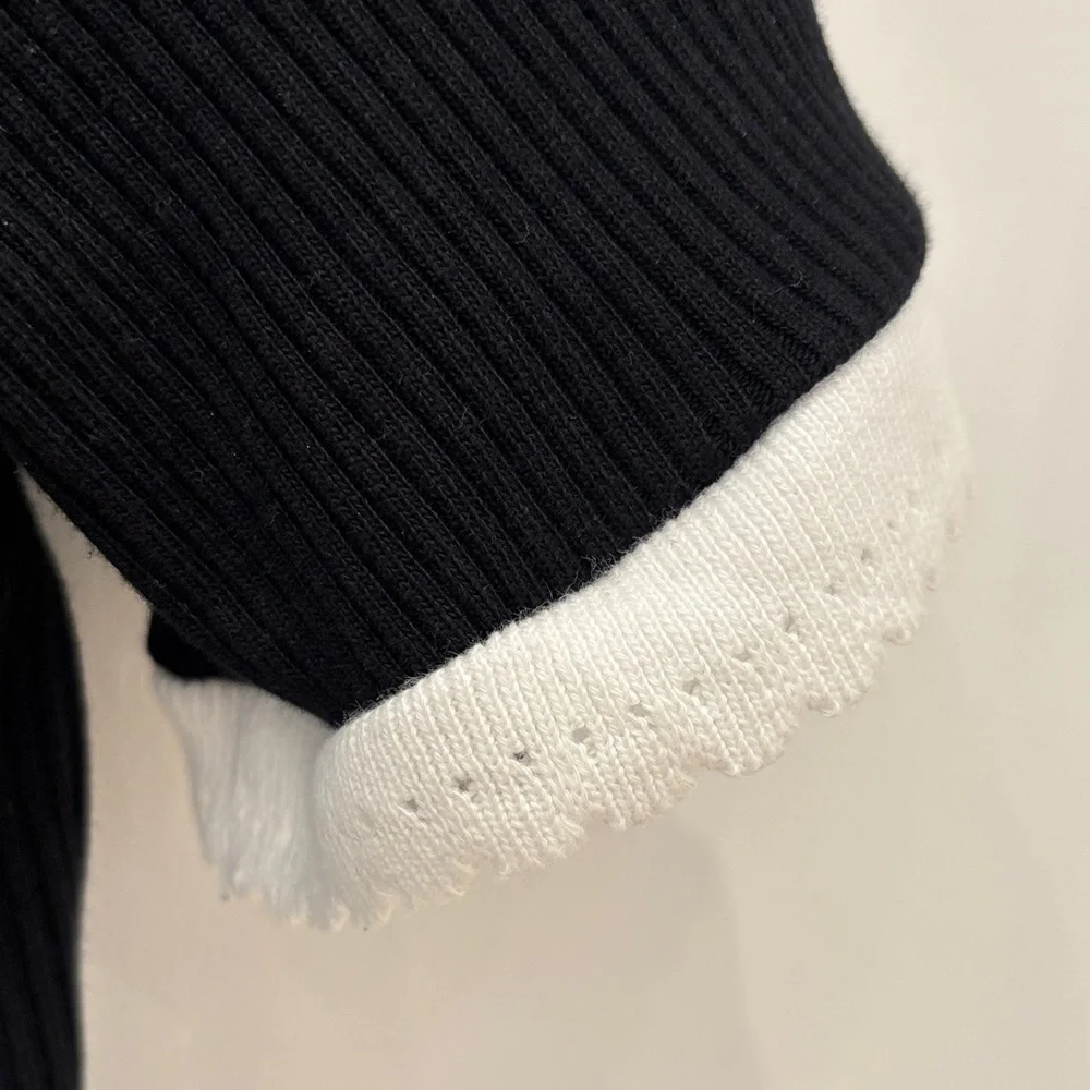 Zara Black Cardigan with White Accents - Picture 4 of 4